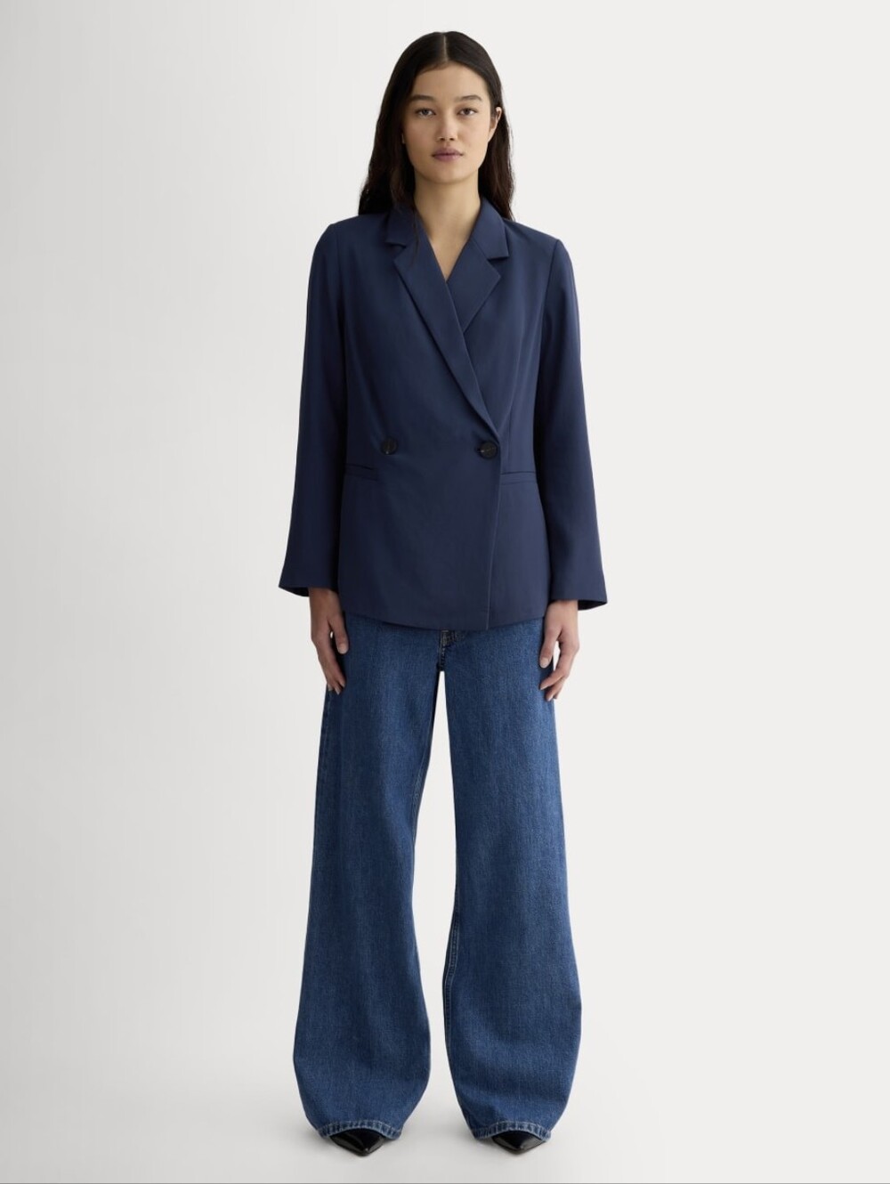 Everlane Drapey Navy Blazer